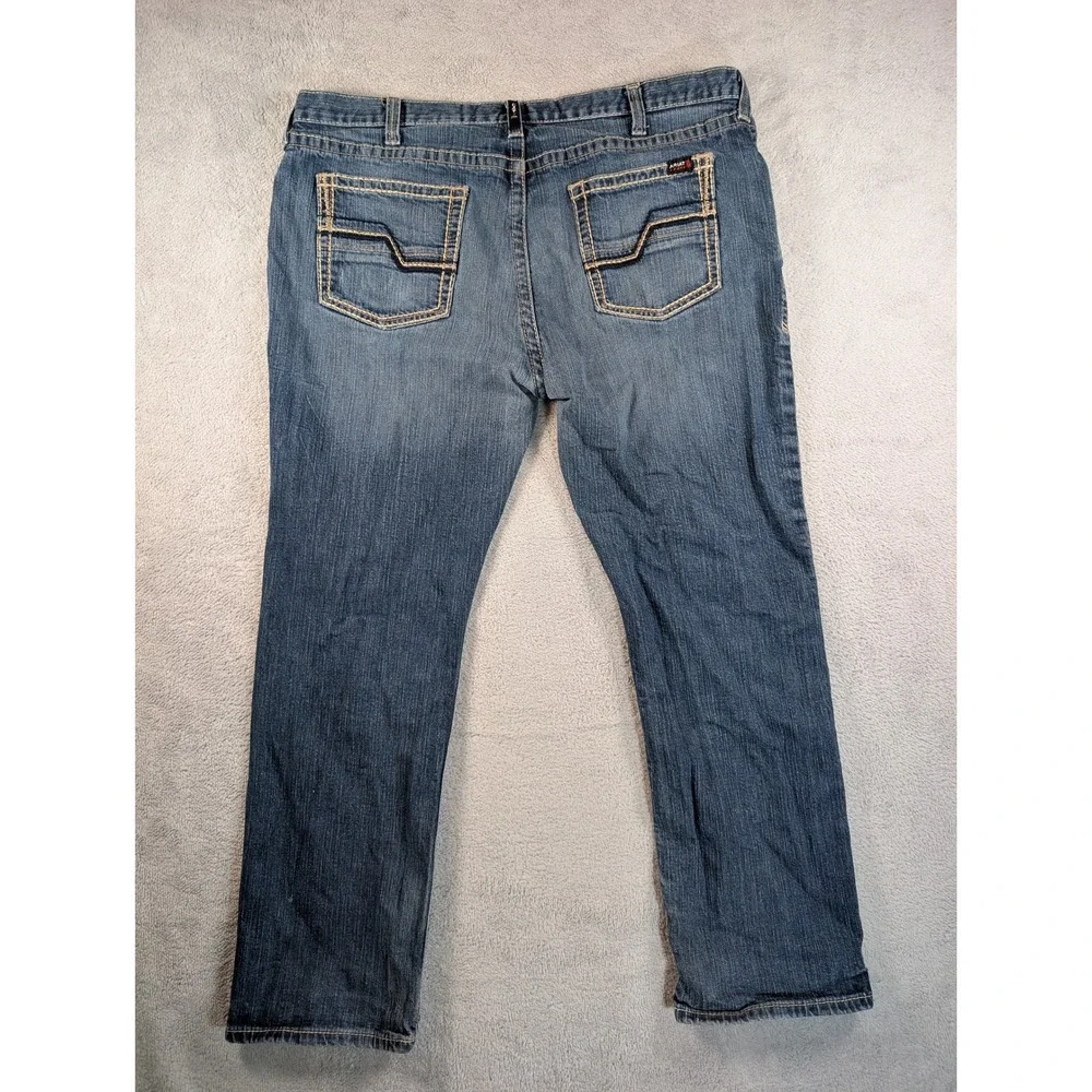 Ariat FR M5 Slim Straight Jeans Mens 42x32 Blue Flame Resistant Denim Work Pants